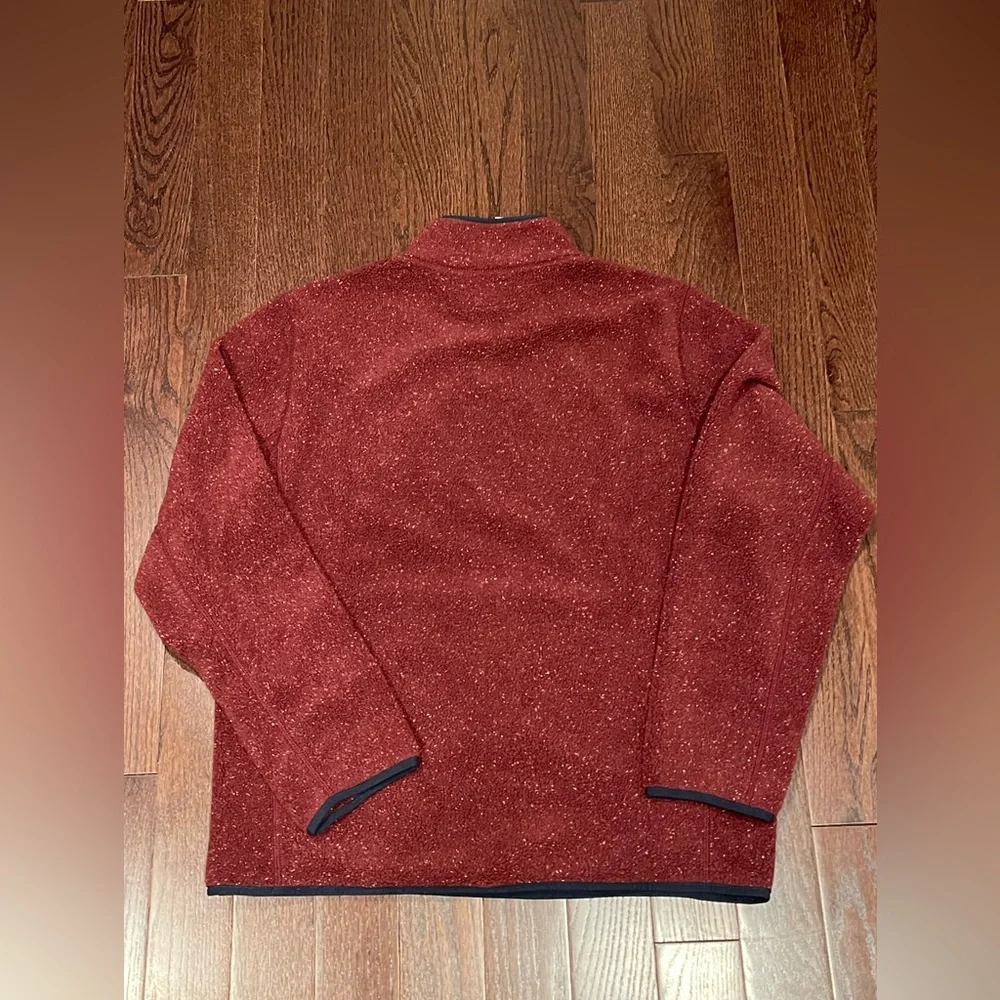 J. Crew Nordic Men’s Large Burgundy 1/4 Neck Snap Button Fleece NEW Size Large